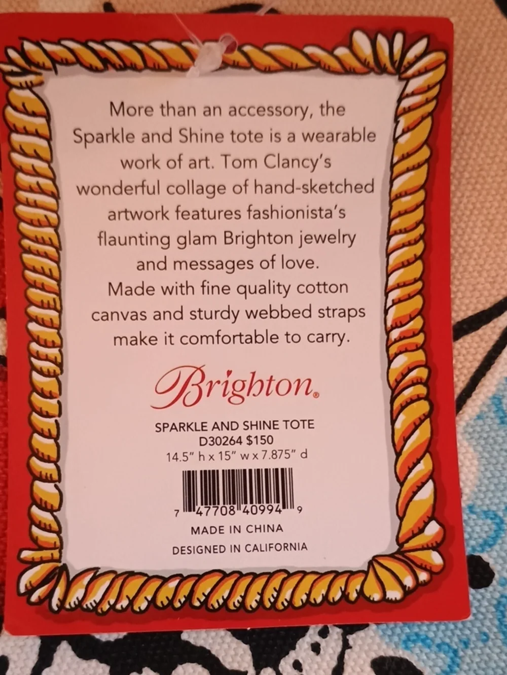 NWT Brighton By Tom Clancy 